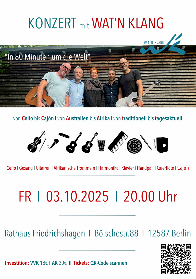 „Wat’n Klang – „In 80 Minuten um die Welt“, Rahnsdorf „Wat’n Klang – „In 80 Minuten um die Welt“, Rahnsdorf