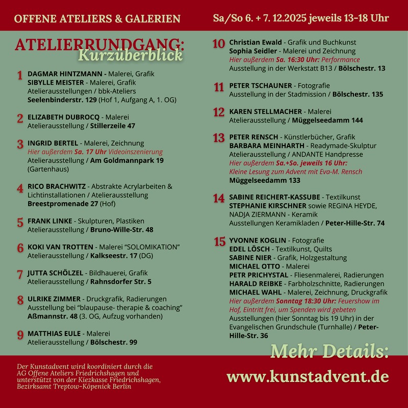 Kunst-Advent in Friedrichshagen, Rahnsdorf Kunst-Advent in Friedrichshagen, Rahnsdorf