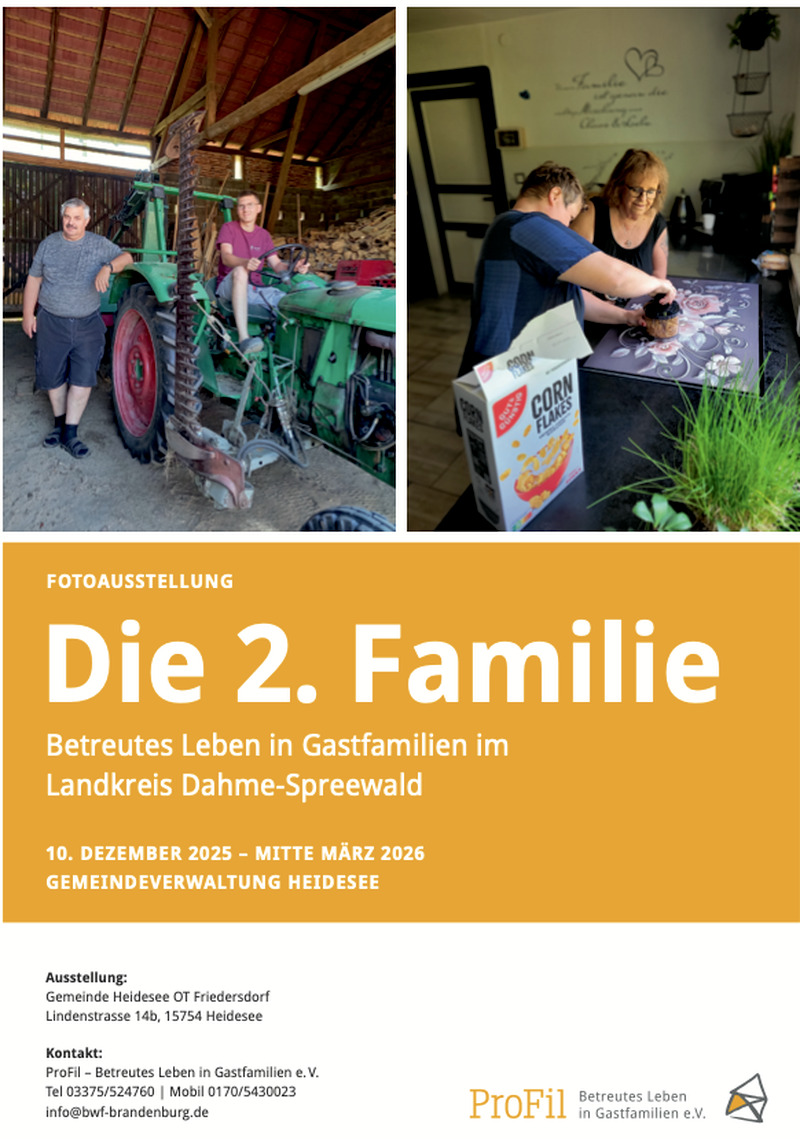 Fotoausstellung: Betreutes Leben in Gastfamilien, Rahnsdorf Fotoausstellung: Betreutes Leben in Gastfamilien, Rahnsdorf